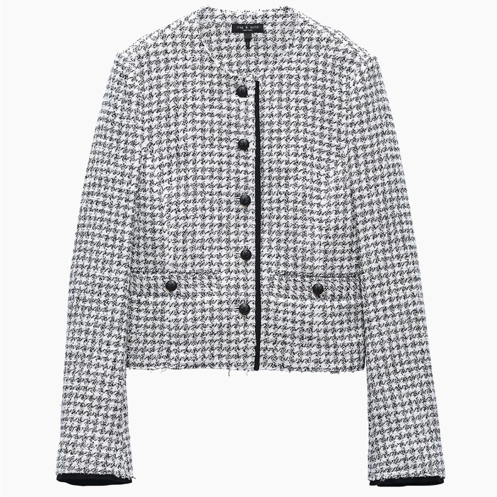 rag & bone Carmen Houndstooth Cotton-Blend Jacket